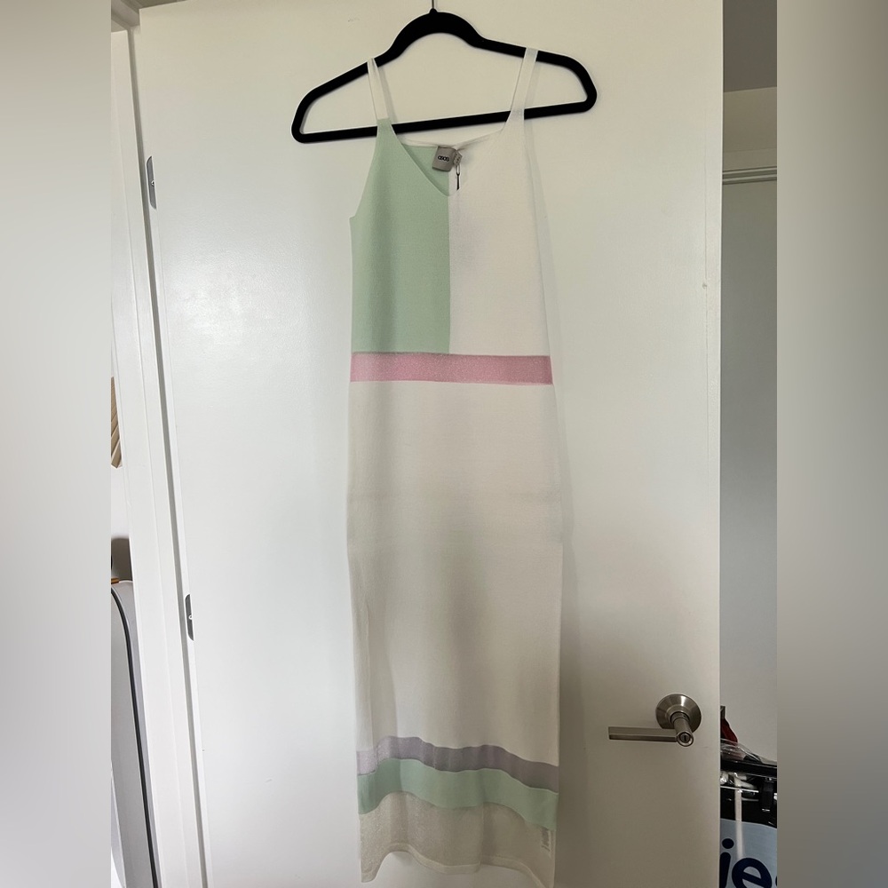 NWT ASOS white color block dress size 0